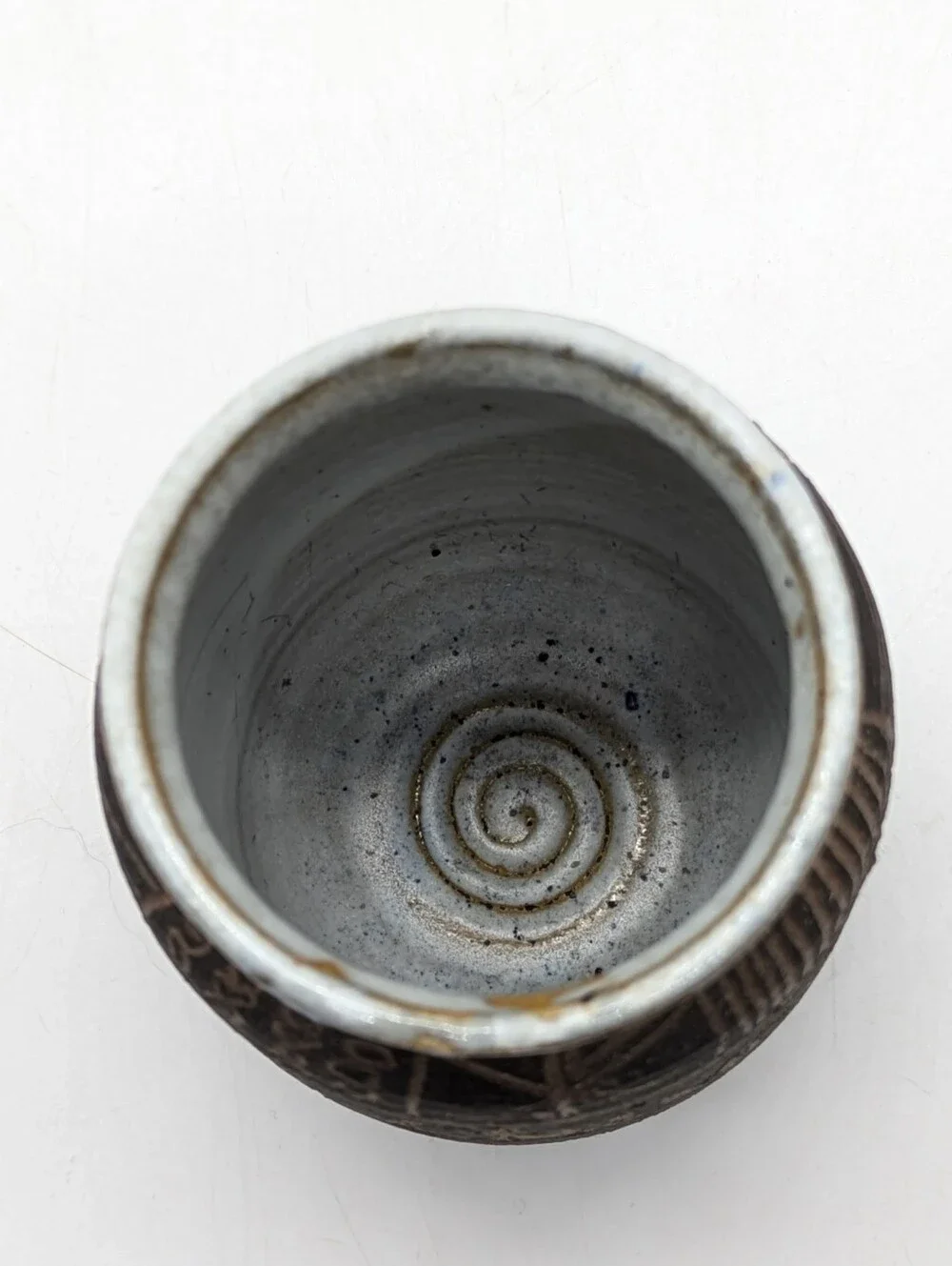 Handmade Ceramic Chives Etches Small Vessel Bud Vase